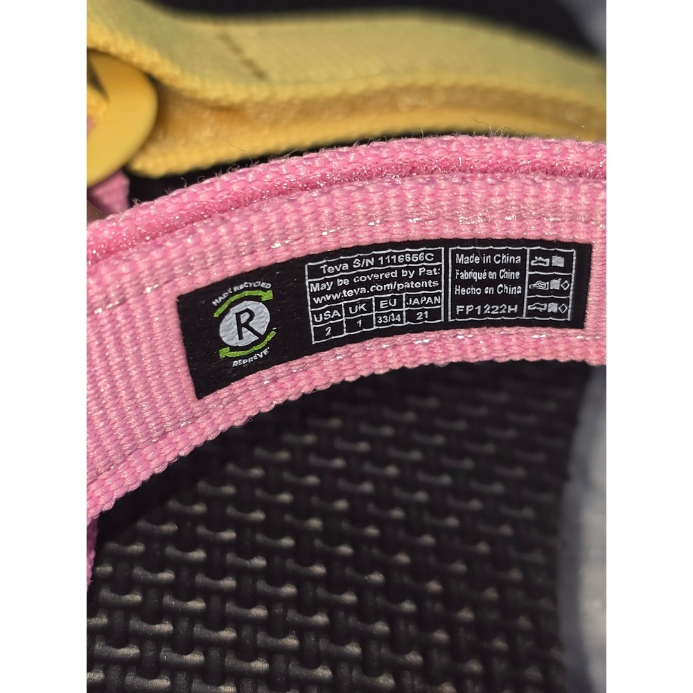 NWB Teva Original Universal Sandals Multi Colorblock Hook and Loop Kids Size 2 - Picture 4 of 8